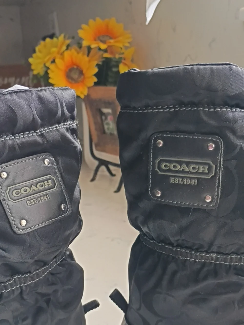 Coach Women's Black Winter Lace-Up Boots